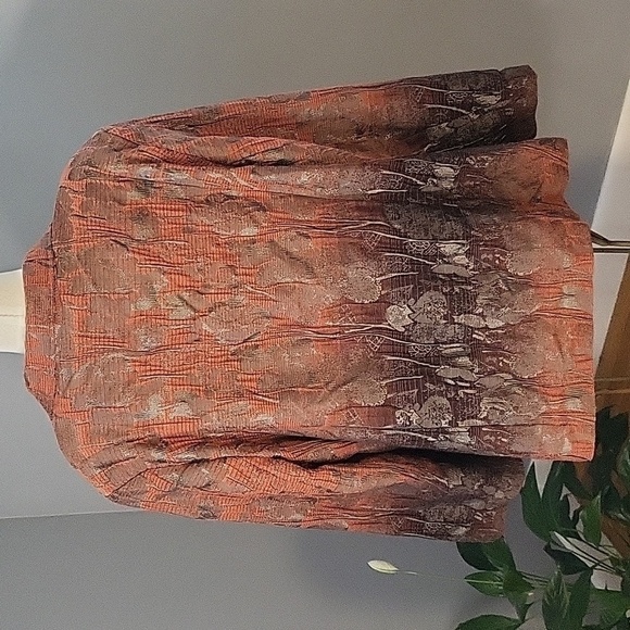 TanJay Vintage Brown and Rust Bohemian Button Front Blazer Size 24W - Picture 3 of 13